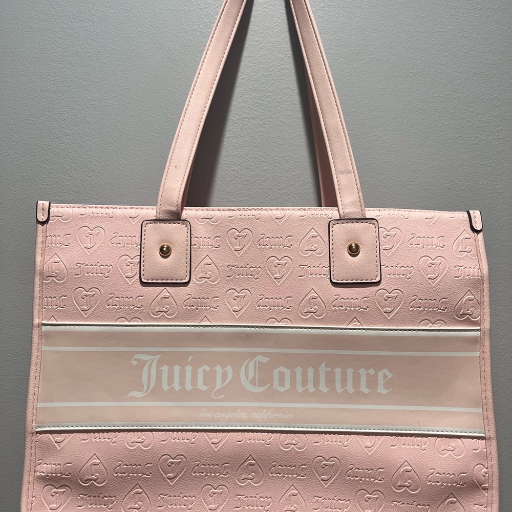 Juicy Couture Pink Structured Tote with‎ Metallic Stripe - Picture 12 of 12